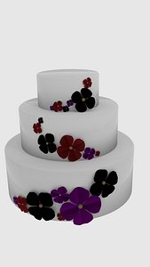 free cake flower 3d model