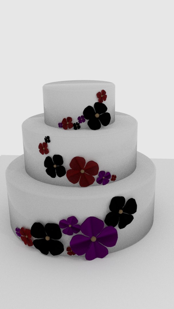 free cake flower 3d model