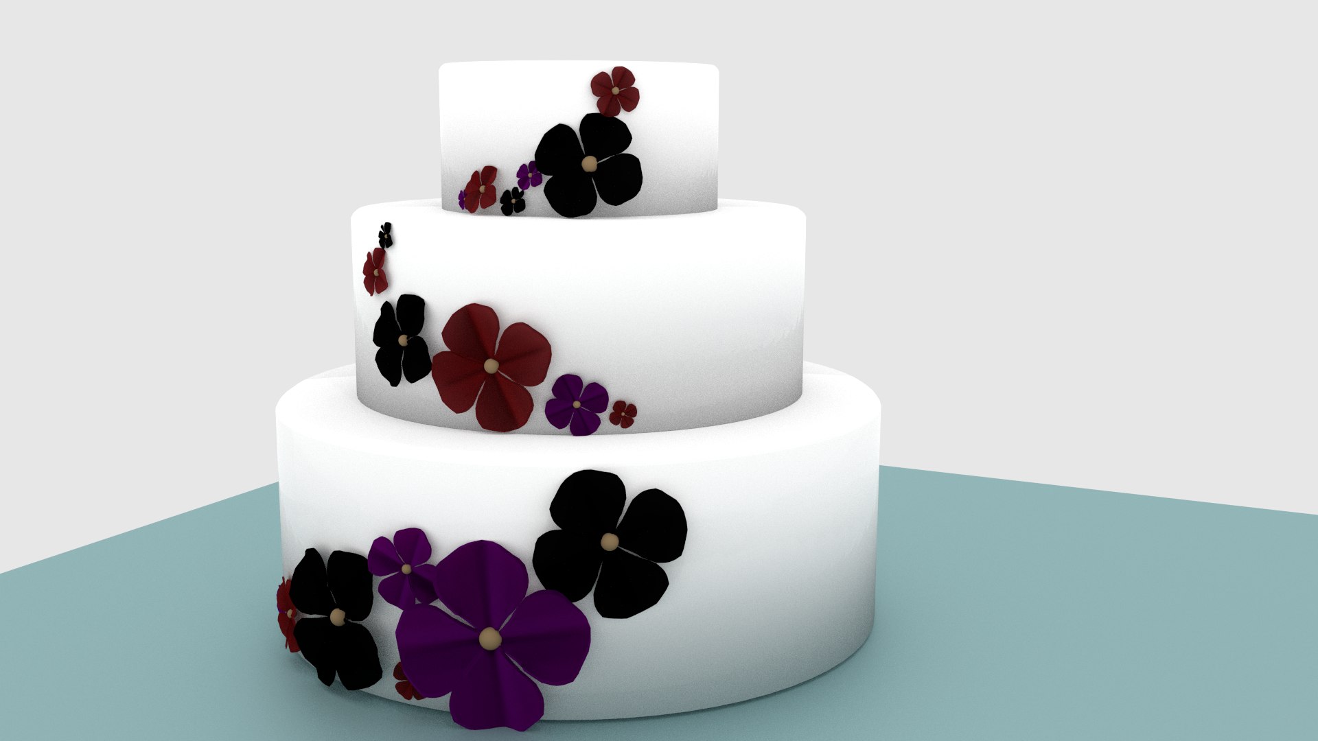 free cake flower 3d model