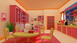Asset - Cartoons - Kitchen - 3D model VR / AR / low-poly 3d model