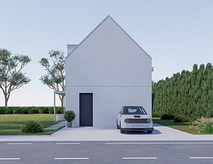 Family House 26 - Created with fully parametric Revit Families model