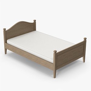 Wooden Bed 3D model