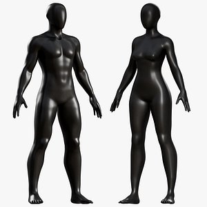 Mannequin Male and Black PBR