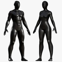 Mannequin Male and Black PBR