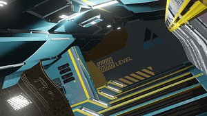 sci-fi corridor PBR ready to render