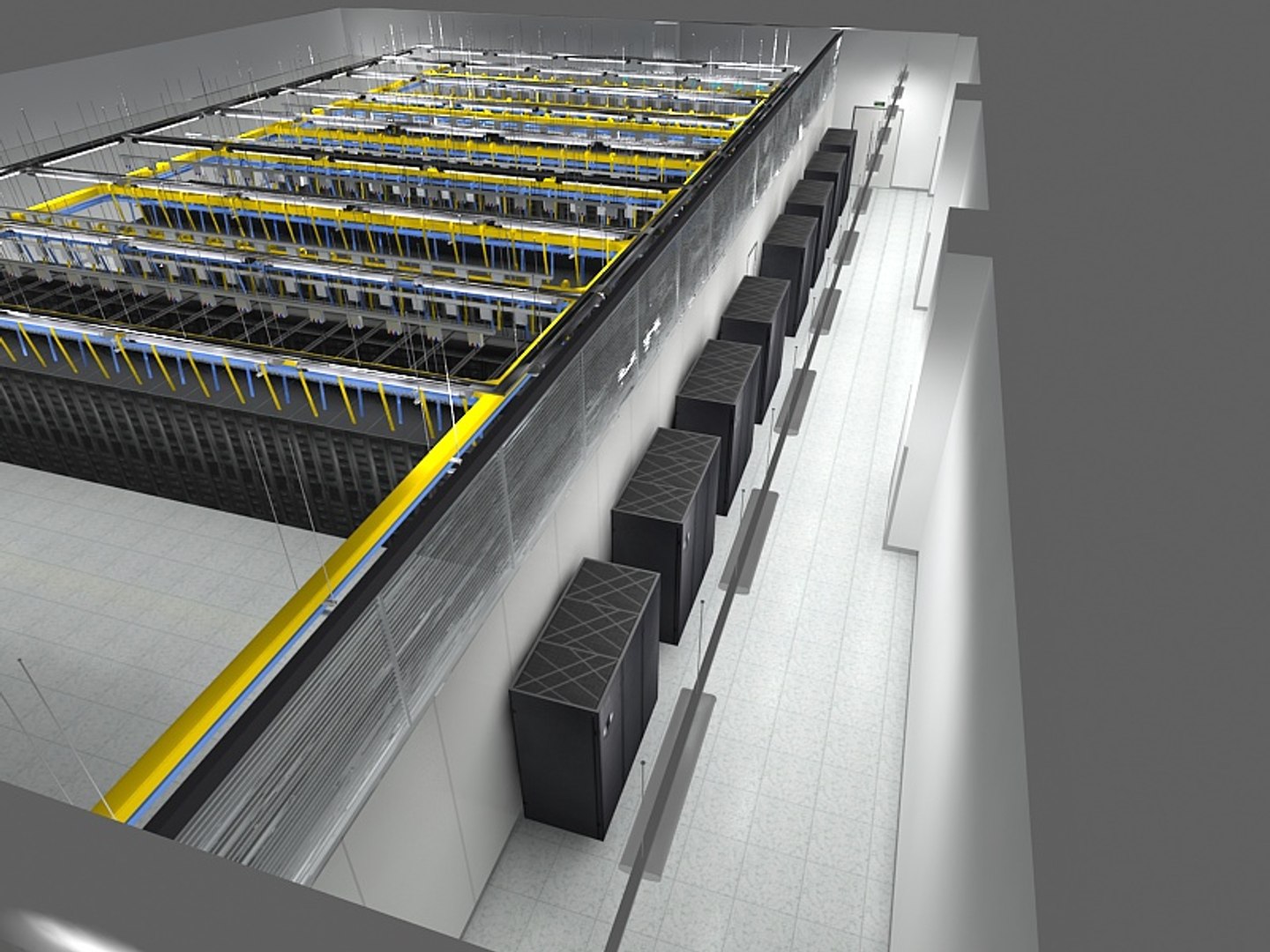 3D computer server room model - TurboSquid 1393476