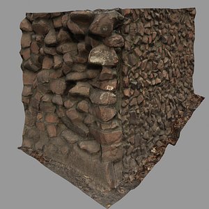 3d model stone corner wall