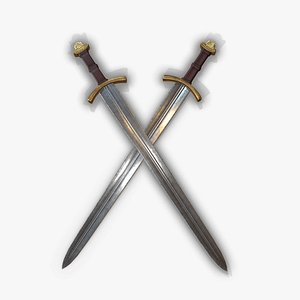 3D medieval king sword