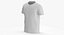 3D model T Shirt Worn Male Crew Neck Pose 01 White Blank and Banded Heather