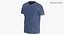 3D model T Shirt Worn Male Crew Neck Pose 01 White Blank and Banded Heather
