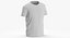 3D model T Shirt Worn Male Crew Neck Pose 01 White Blank and Banded Heather