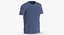 3D model T Shirt Worn Male Crew Neck Pose 01 White Blank and Banded Heather