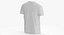 3D model T Shirt Worn Male Crew Neck Pose 01 White Blank and Banded Heather