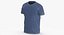 3D model T Shirt Worn Male Crew Neck Pose 01 White Blank and Banded Heather