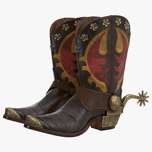 Western Boots with Spurs