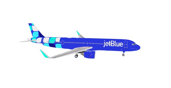 modelo 3d Airbus A321neo jetBlue Airways nueva decoración - TurboSquid ...