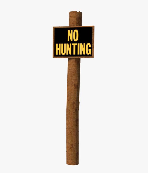 3D model No Hunting Sign