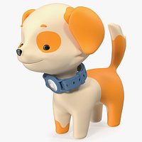 Cartoon Puppy Dog with Apple Dog Tracker Collar