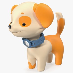 Cartoon Puppy Dog with Apple Dog Tracker Collar