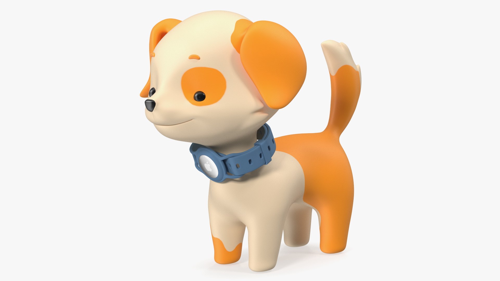 Cartoon Puppy Dog with Apple Dog Tracker Collar 3D model preview