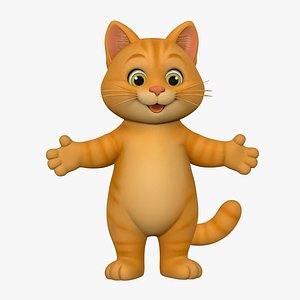 High-Quality Realistic Cute Cartoon Cat