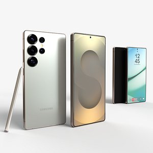 Titanium Gray Samsung Galaxy S25 Ultra with pen 3D model