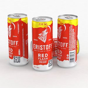 Alcohol Can Eristoff Red Flash Vodka Drink 250ml 2022 3D model