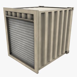 3D model 10ft Container With Roll-Up Door - White