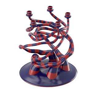 striped candelholder organic form 3d x