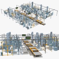 Idle Automotive Assembly Line Structure Without Robots