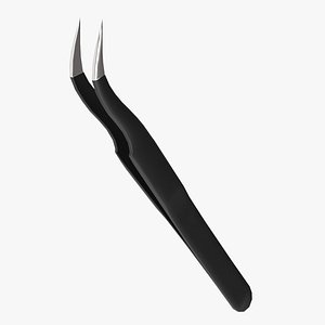 Black Angled Tweezers