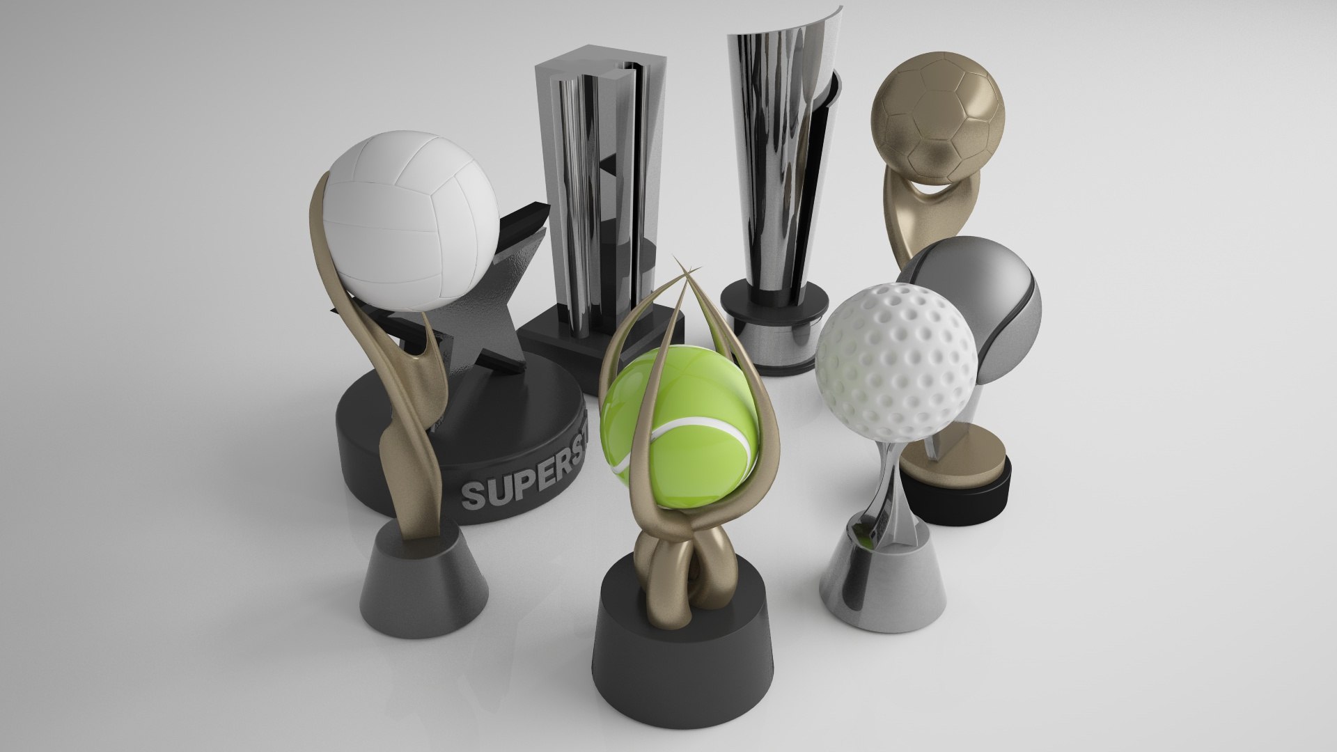 3D Model Trophy Collection - TurboSquid 1822294