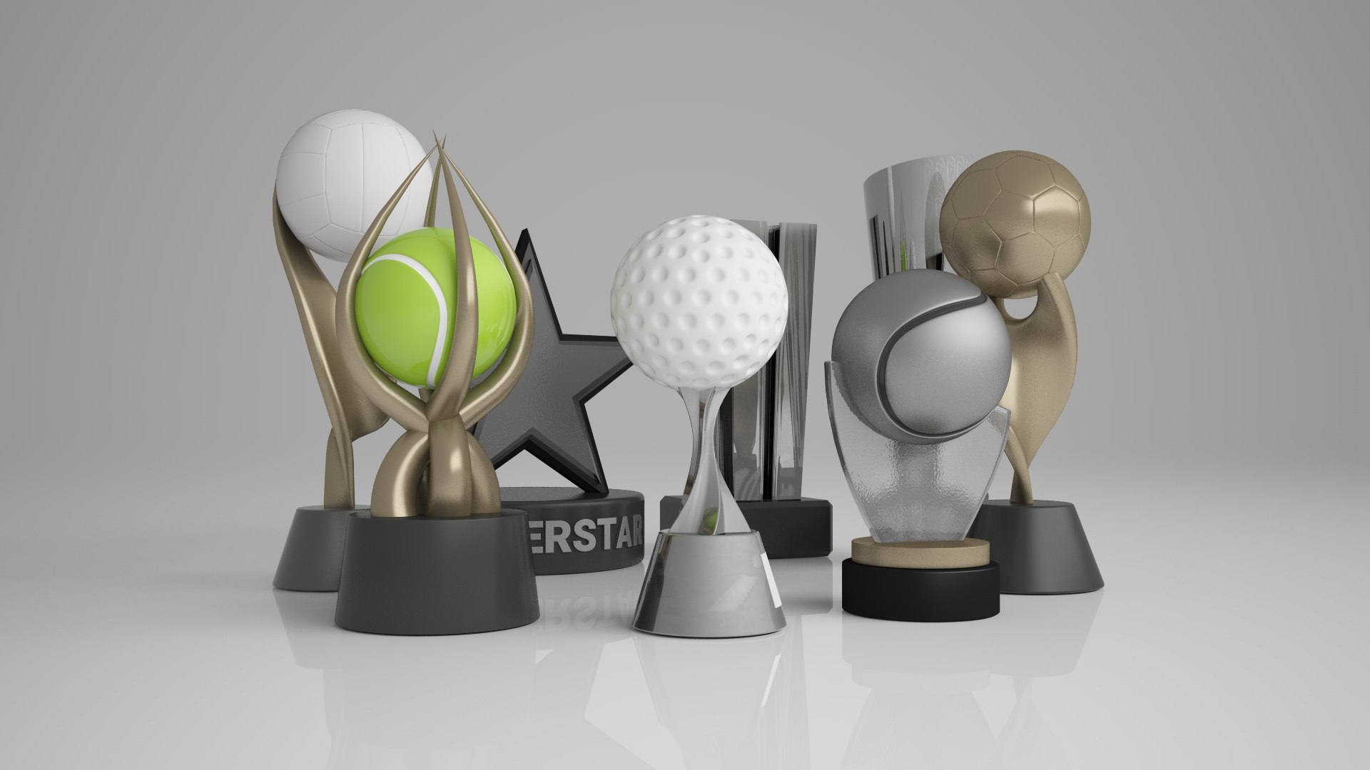 3D Model Trophy Collection - TurboSquid 1822294