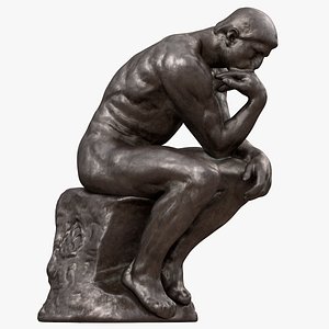 3D The Thinker Bronze Outdoor Statue model
