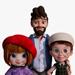 Cartoon Family Rigged V1
