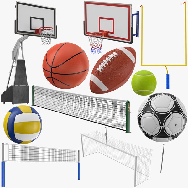 Sports Goals Nets And Balls Collection model