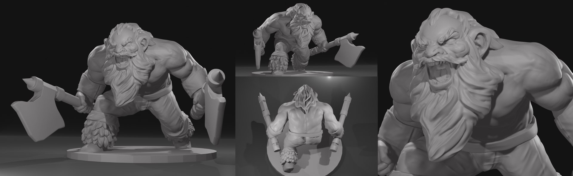 Dwarf Berserker - Tabletop Print Miniature 3D - TurboSquid 2112484