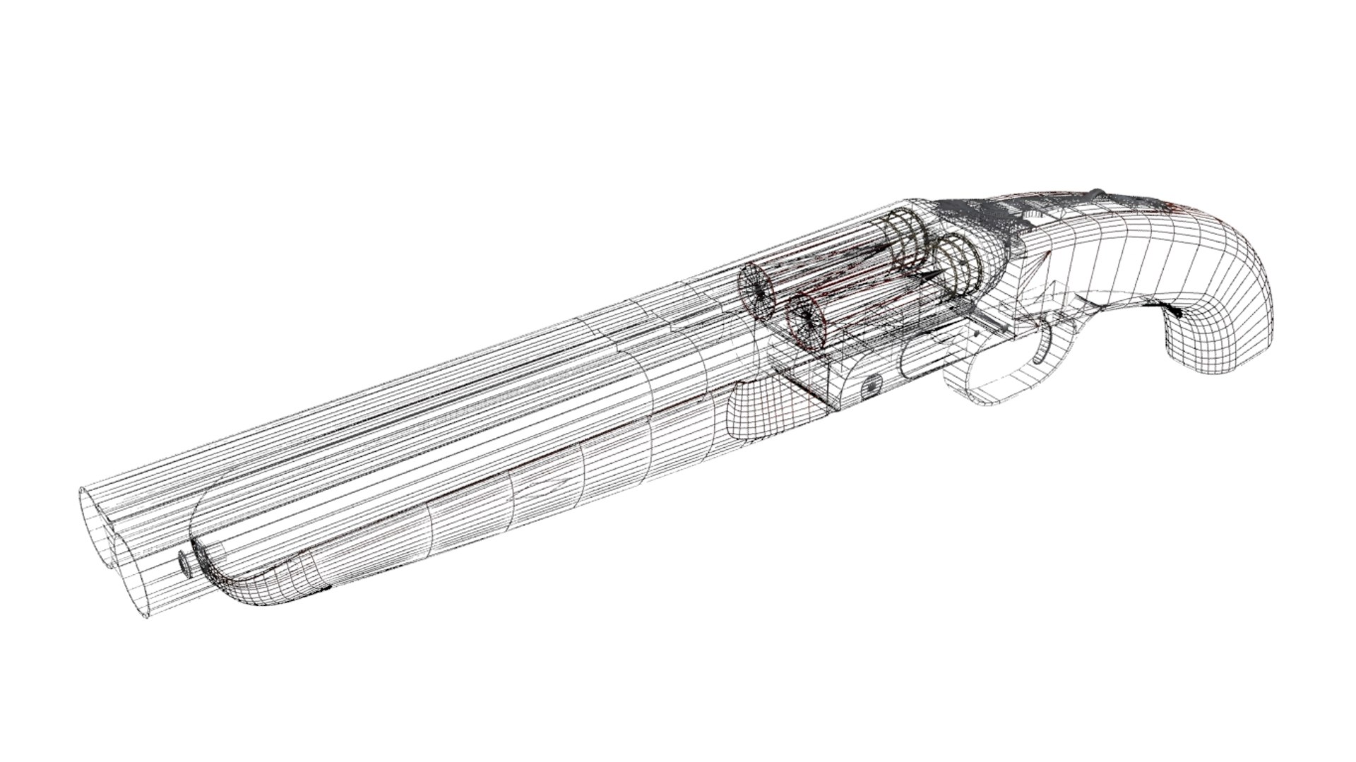 3d Model Shotgun Sawed Off Gun Turbosquid 1243271