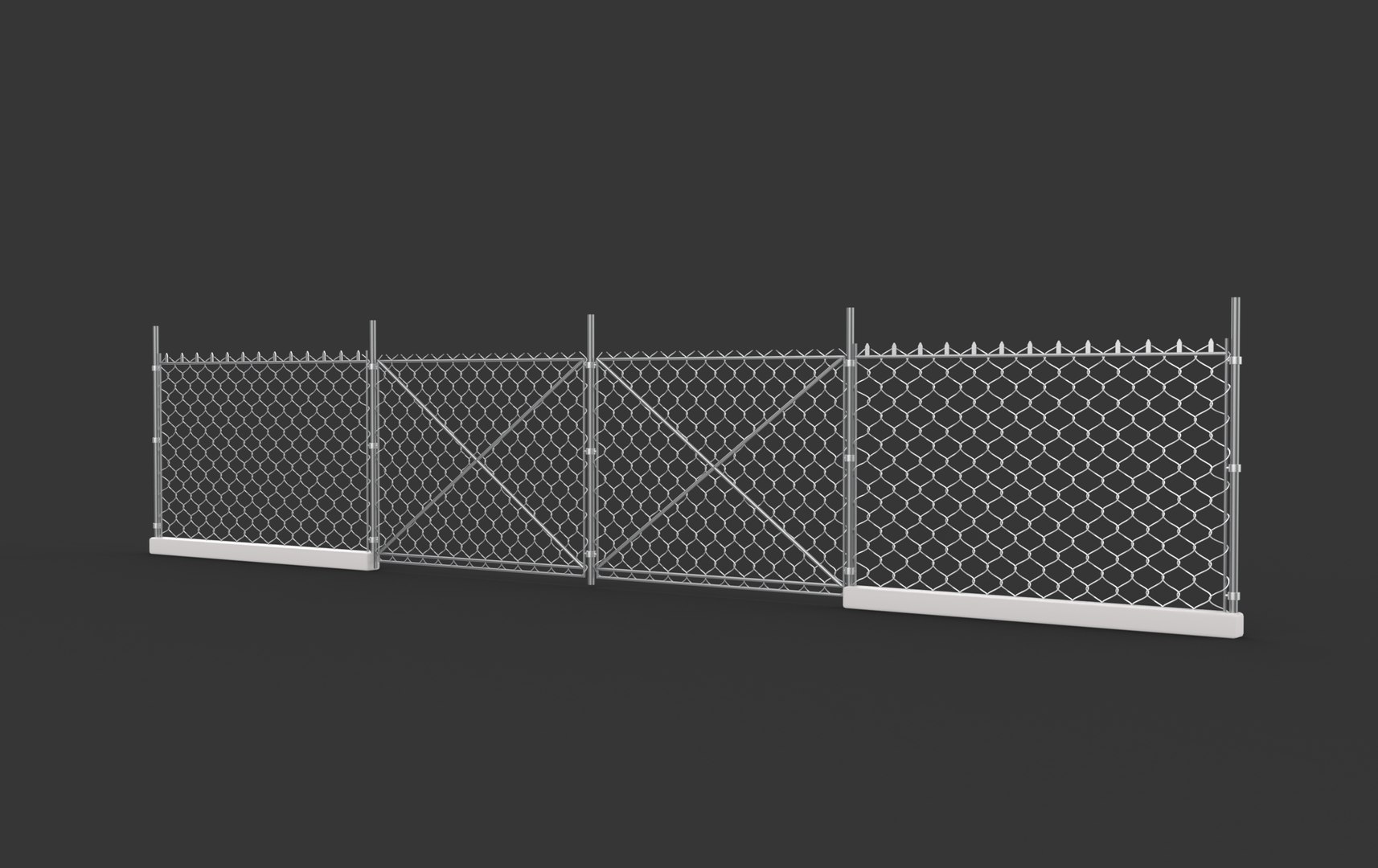3D Chain Link Fence 3D Model - TurboSquid 2335197