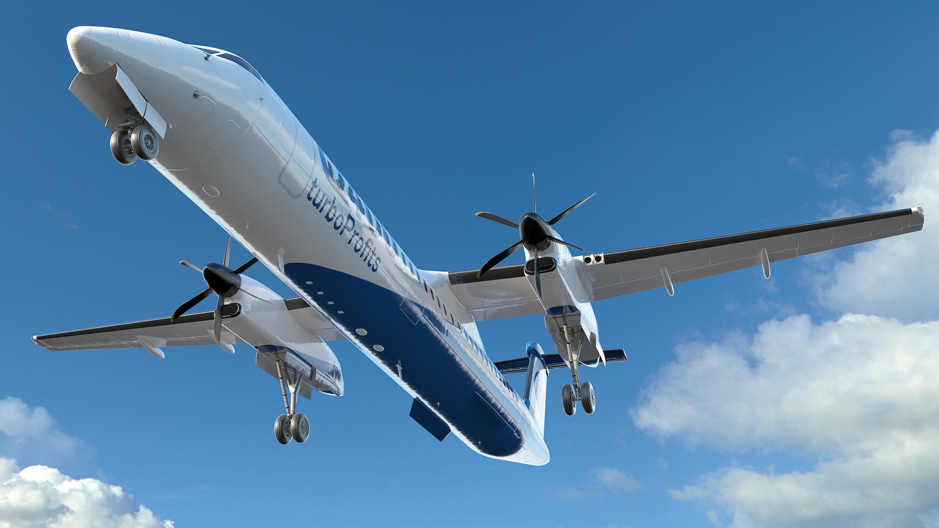Bombardier Q400 NextGen Passenger Airplane 3D model preview