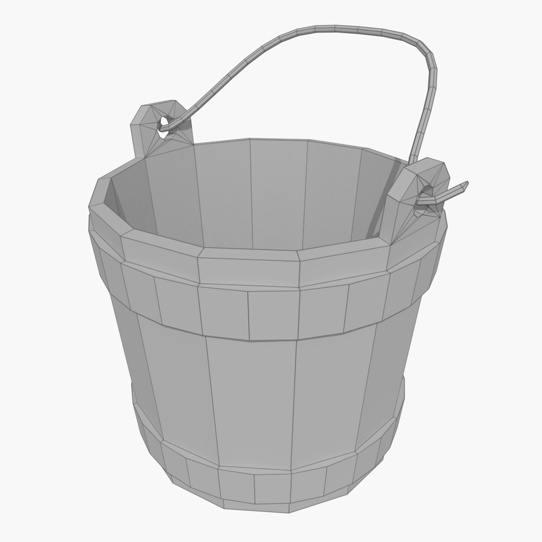 3D Wooden Bucket Old TurboSquid 1209966