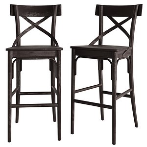 3D Bistro Distressed Wood Barstool