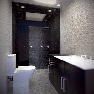 3d model modern bathroom