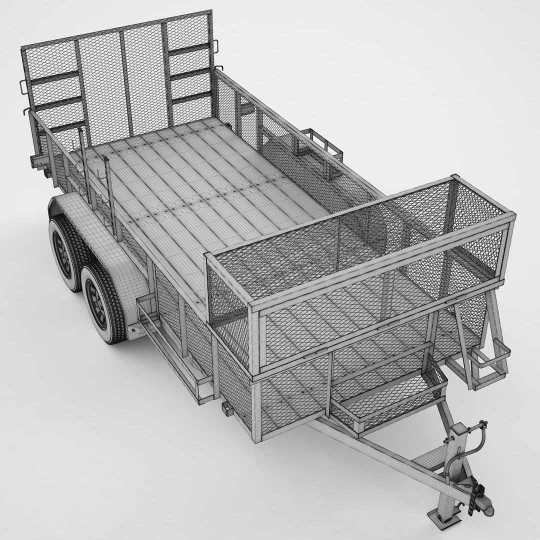 3D Landscape Pickup Truck Trailer 04 - TurboSquid 2344458