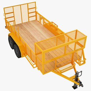 3D Landscape Pickup Truck Trailer 04