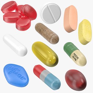 3d model pills vitamin