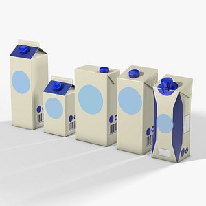 3D model Milk cartons Packaging Tetra Pak Collection