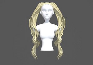 3D model Curly Pigtails Hairstyle - TurboSquid 1933005