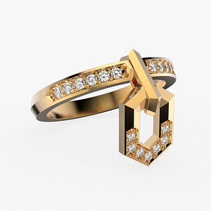 3D model Fashion movable Chains ring all sizes R56 3D print model