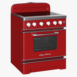 Big Chill Retro Induction Range - Induction Cooking 3D model